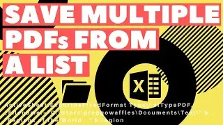 Save Active Sheet As Multiple PDFs (Based on List of Cell Values) | Excel VBA Macro