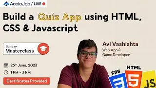 Build a Quiz App Using HTML, CSS & JavaScript | Project Building Workshop | Coding Bootcamp