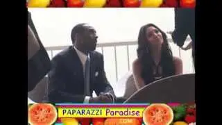 KOBE BRYANT & wife Vanessa socialize inside reception
