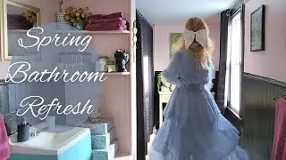 Cottagecore Bathroom Makeover | Making an Easter Basket | Spring Cleaning 🪺