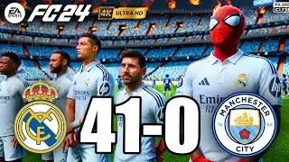 FIFA 24 - RONALDO, MESSI, SPIDER MAN ALL STARS PLAYS TOGETHER | Real Madrid 41-0 Manchester City