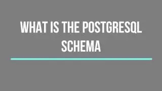 PostgreSQL - How to Create and remove schemas in PostgreSQL