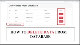 How to delete data from database in PHP | MySql database