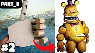 How To Make Fredbear Hand 2 With Cardboard [ FNAF COSPLAY ] PART_8