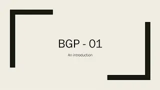 BGP - Technical introduction