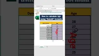 How to calculate age from date of birth in Excel 