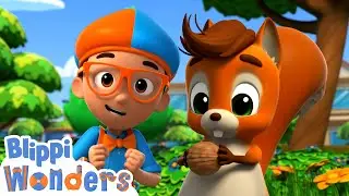 Blippi and the Squirrel 🐿️ | Blippi Wonders | Science and Nature Cartoons For Kids| Moonbug Kids