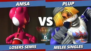 Tipped Off 15 LOSERS SEMIS - aMSa (Yoshi) Vs. Plup (Sheik) Smash Melee - SSBM