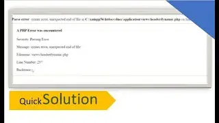 Syntax error, unexpected end of file in PHP First  and Easy Solution.
