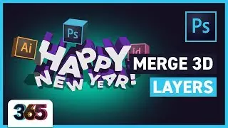 🎆Merge 3D Layers | Photoshop CC Tutorial 