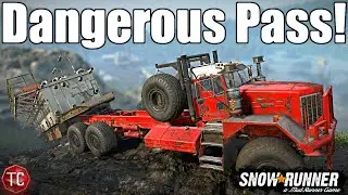 SnowRunner: DANGEROUS Mountain Pass HEAVY HAUL! Almost Didn't Make It! Season 10 DLC Gameplay