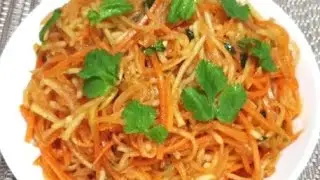 Рецепт вкусного салата из редьки и моркови по-корейски!