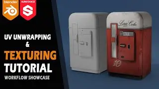 Blender | Substance Painter | Tutorial Vending Machine UV & Texturing Workflow