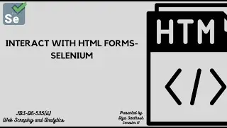 Interact with HTML forms – Selenium By Diya Santhosh