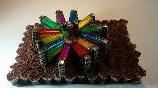 10000 Matches Chain VS Lighters Match - Match Chain Reaction Amazing Fire Domino Lighters