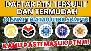 Daftar PTN Tersulit dan Termudah di SNMPTN atau UTBK