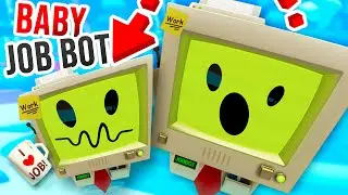 NEW BABY JOB BOT babysitting Bots in Vacation Simulator!!?! (Vacation Simulator: Back To Job)