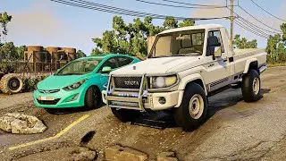 محاكي الحوادث - حوادث حفر واقعية 🚧🔥(5) cars vs bumps and potholes BeamNG Drive