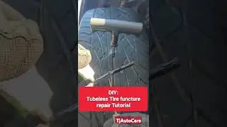 #diy tubeless tire puncture repair tutorial #car #mechanic #tutorial #tire #repair TjAutoCare #short