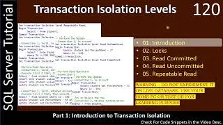 Transaction Isolation Levels | Part 1 - Introduction | SSMS TSQL Tutorial #120