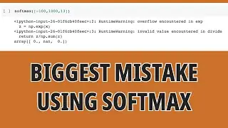 BIGGEST MISTAKE WHILE USING SOFTMAX ACTIVATION FUNCTION