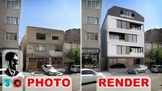 REAL PHOTO vs RENDER - EXTERIOR DESIGN  - Tutorial - 3Ds MAX - CORONA RENDERER