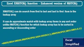 Excel XMATCH Function, an enhanced version of MATCH Function