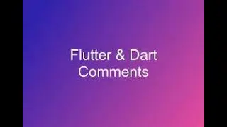 Comments in Dart