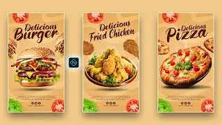 Restaurant Menu Social Media Instagram Story Banner Design in Photoshop Tutorial