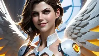 I Asked AI What If Alexandra Daddario Was Mercy From Overwatch | AI Cosplay