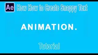 How to create Animation Snappy Text  in After Effects