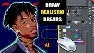 How to Draw Hyper Realistic Hair Dreads in Adobe Illustrator [STEP-BY-STEP] | #realistichair #dreads