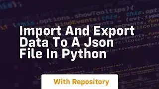 Import and export data to a json file in python