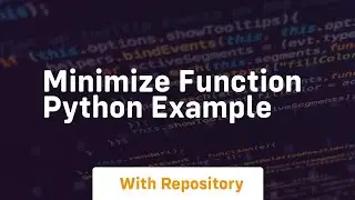 minimize function python example