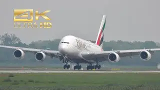 (4K) Airbus A380-861 Emirates A6-EDS arrival at Munich Airport MUC EDDM