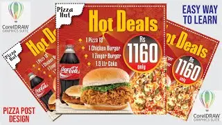 Pizza Hut Social Media Post Design in corelDraw | kr graphics world | #socialmedia #coreldesign