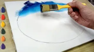 Oval Winter - Acrylic Painting For Beginners