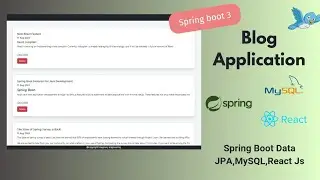 Blog Application Spring Boot  3 | React Js | part-2