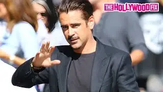 Colin Farrell Waves To Fans While Looking Suave In A Black Blazer At Jimmy Kimmel Live! Studios