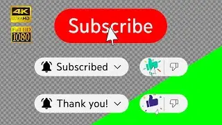 Subscribe, like and bell button with sound effects | buttons #9 #10