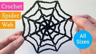 Easy crochet spider web pattern (any size) step by step tutorial