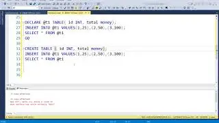 Advanced Databases - Table Variables and Temporary Tables (SQL Server)