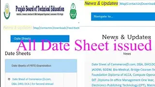 Date Sheet of PBTE all courses issued