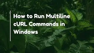 How to Run Multiline cURL Commands in Windows