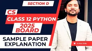 CBSE CS Class 12 Sample Paper | 2025 Boards | Section D