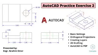 Autocad practice exercise 2 | Orthogonal projections | Layers in Autocad | Isometric to orthographic