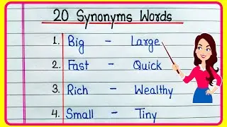 20 Synonyms Words | Learn 20 Synonyms Words | Common English Synonyms | Similar Words - Synonyms 20