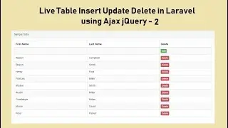 Live Table Insert Update Delete in Laravel using Ajax jQuery - 2