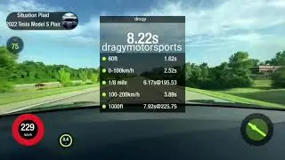 Tesla Model S Plaid INSANE 0-200km/h (0-125mph)  I 0-100 I 1/4 Mile Dragy