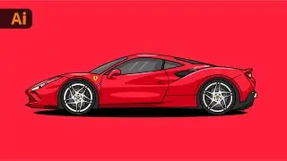 Adobe Illustrator Tutorial - How to Draw Flat Vector Car Illustration